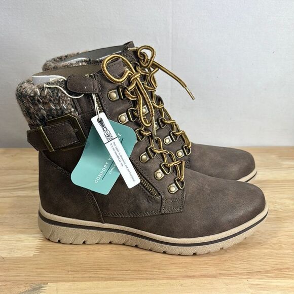Cliffs by White Mountain Hearty Bootie- Size 8 Stone Fabric/Sweater- NEW - Picture 1 of 8